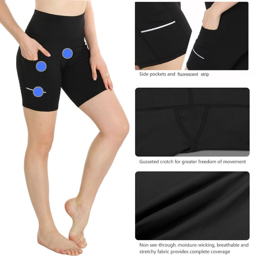 Workout Sport Shorts Women Summer Elastic Waist Quick Dry Gym Yoga Shorts Female Fitness Running Shorts Female