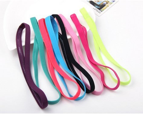 Popular Elastic Rope Candy Color Running Headband Football Anti slip Hair Accessories Sports Yoga Headband Hoops