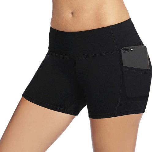 Workout Sport Shorts Women Summer Elastic Waist Quick Dry Gym Yoga Shorts Female Fitness Running Shorts Female