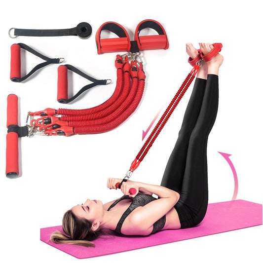 11Pcs Multifunction Sit-up Resistance Band 4-Tube Latex Elastic Yoga Pull Rope Expander Fitness Equipment