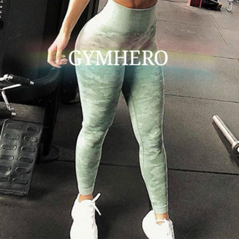 Camouflage Seamless Yoga Pants Buttocks New Fitness Sweatpants Leggings Sexy Hips Female Leggings